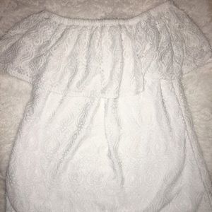 White off the shoulder shirt